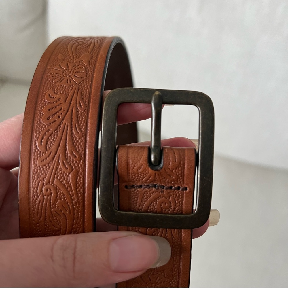 Dockers Womens/Mens Leather Belt Size S Floral Design Unisex